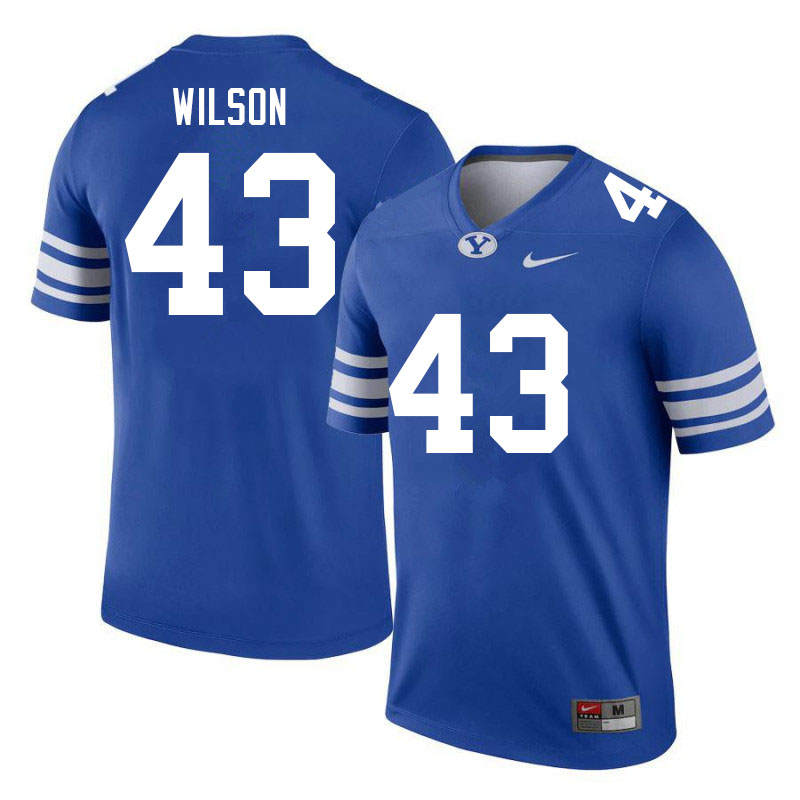 Men #43 Micah Wilson BYU Cougars College Football Jerseys Sale-Royal - Click Image to Close